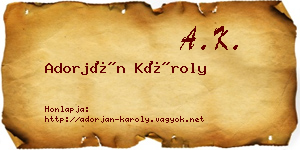 Adorján Károly névjegykártya